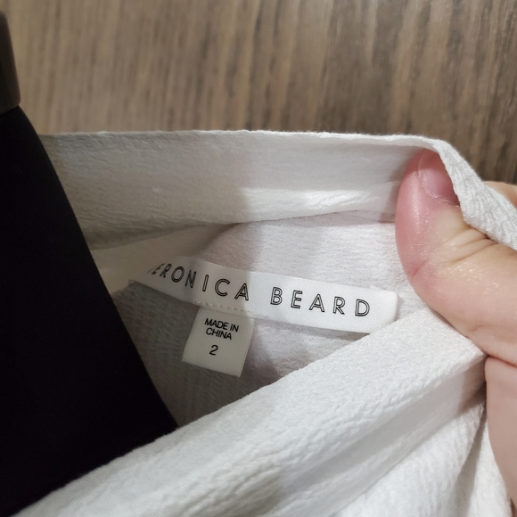 Veronica Beard Thayer Crepe Lace sleeve blouse - Picture 4 of 5